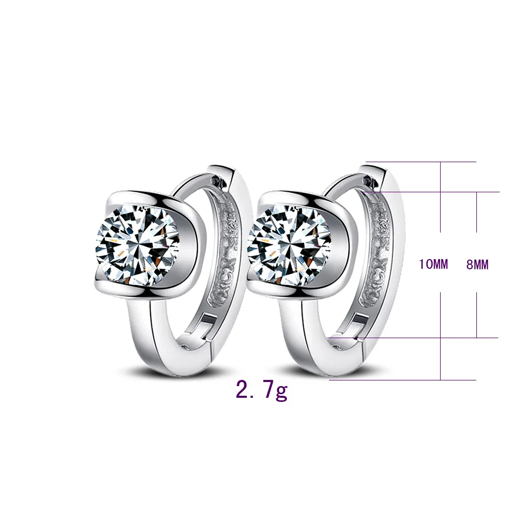 Модные простые круглые серьги из серебра 925 пробы с цирконием маленькие для
