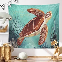 geometric sea turtle marine life living room wall cloth carpet ceiling room decor cute animal bedroom decor tapestry