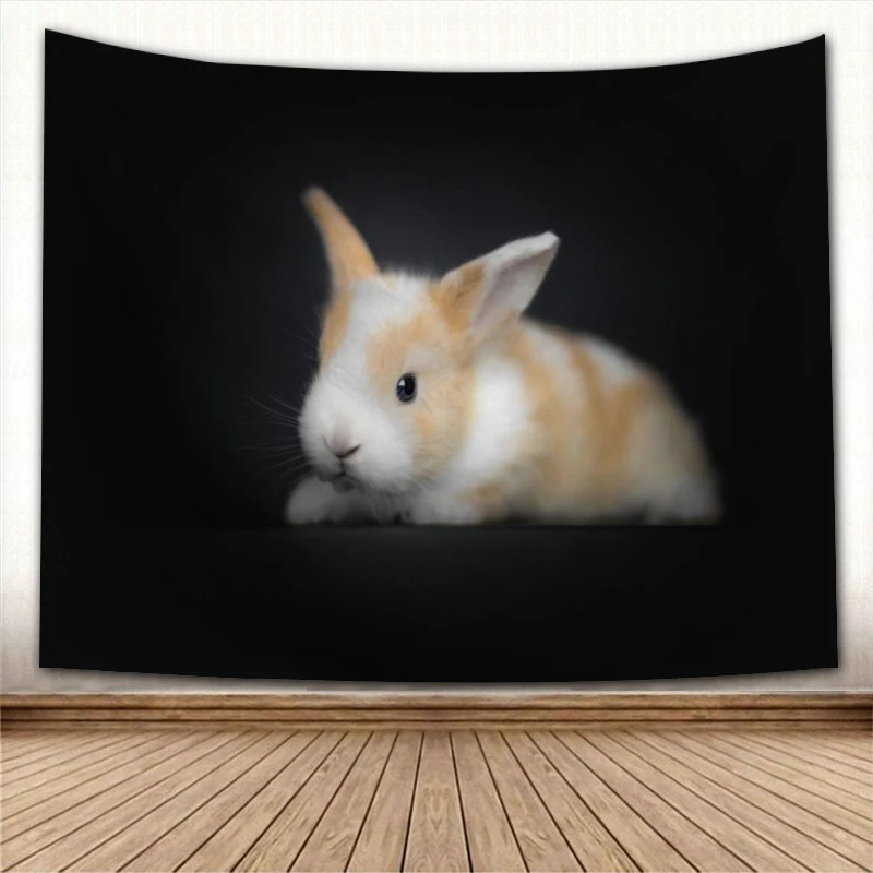 

Nice Rabbit Pet Tapestry Colorful Psychedelic Decorative Carpet Wall Fabric For Living Room Bedroom Tapestries Accessories
