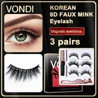 3 пары, искусственные норковые ресницы, 8d