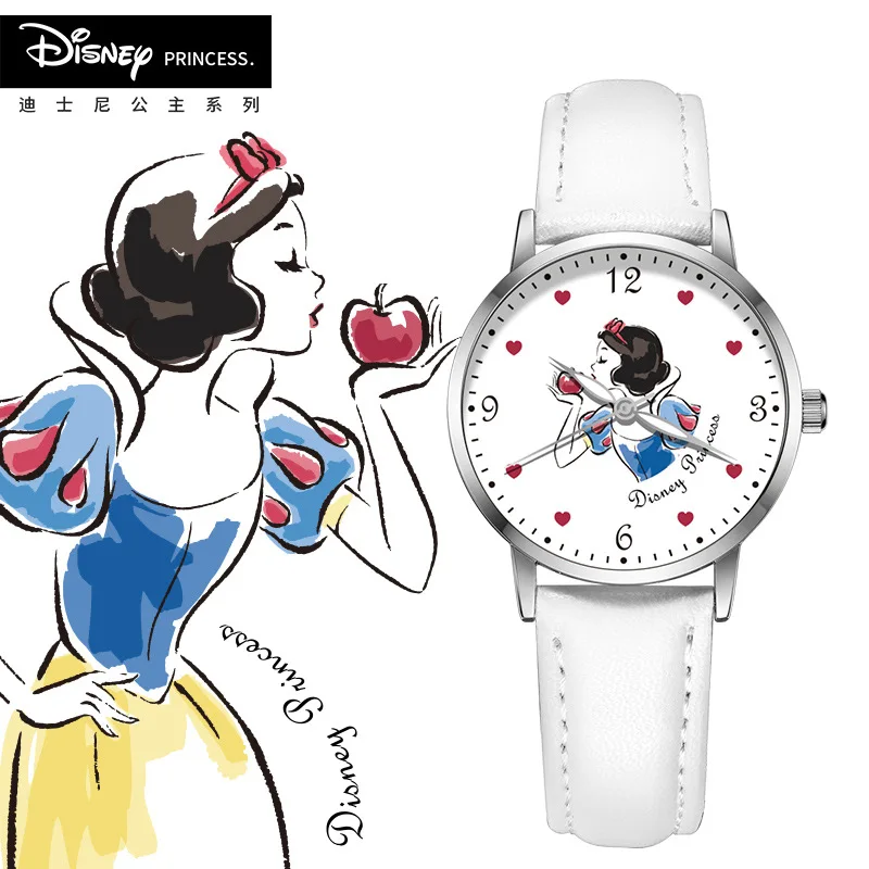 Брендовые детские наручные часы disney для девочек кварцевые из натуральной кожи