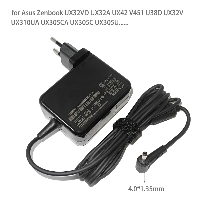 Зарядное устройство для Asus Vivobook S200 S200E Q200 Q200E Q302LA UX32VD UX32A UX42 U38D UX32V UX303UA 65 Вт |