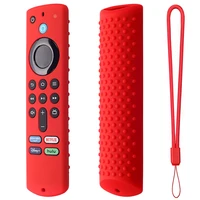 for fire tv stick 3rd gen 2021 remote control silicone protective cover case shockproof anti slip sleeve with lanyard