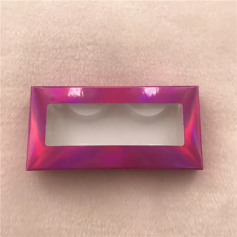 Hot Pink Бумажная коробка для ресниц голубой розовый Цвет Мягкая пустая пользовательская упаковка для ресниц - Цвет: Hot Pink