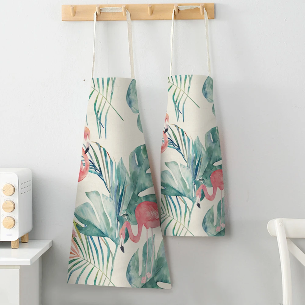 Кухонный Фартук FYMX элегантный фартук с изображением фламинго Листьев для