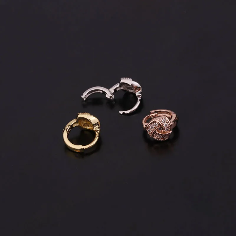 

New Fashion Creative Heart Zircon Ear Clip Korean Style Cool round Ear Bone Ring Piercing Ornament Female