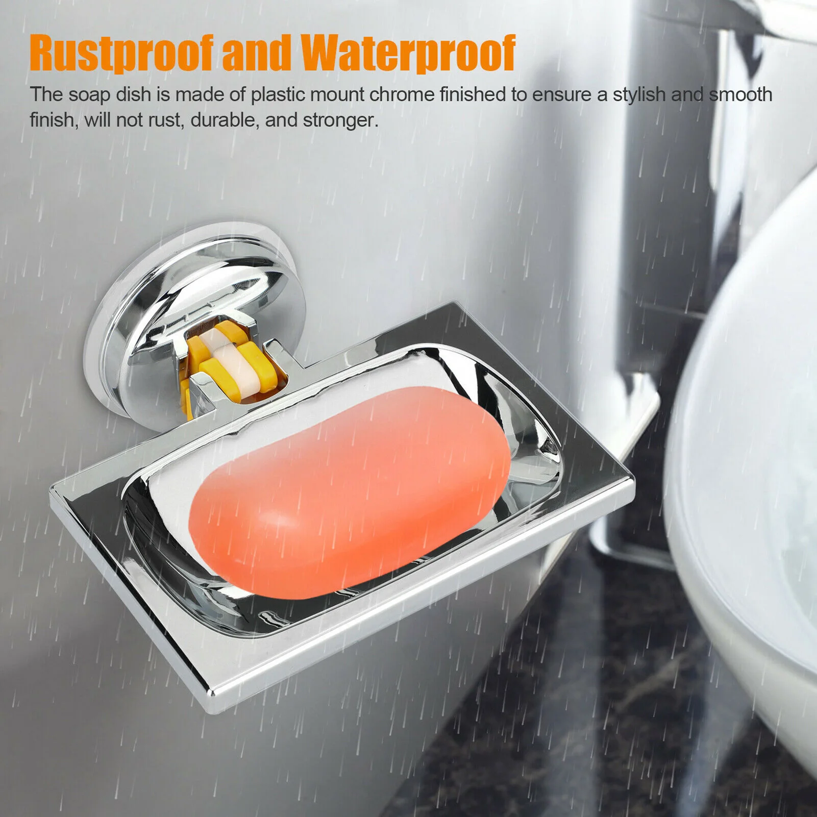 

Punch-free Stainless Steel Soap Holder Wall-mounted Soap Dish With Suction Cup Drain Plate For Kitchen Bathroom Shelf Supplies