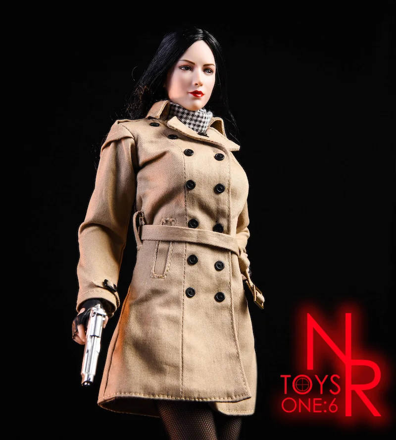 NR19 1/6 масштаб женская фигура одежда Ada Wong Тренч пальто и обувь и чулки и пистолет Модель для 12 дюймов рисунок