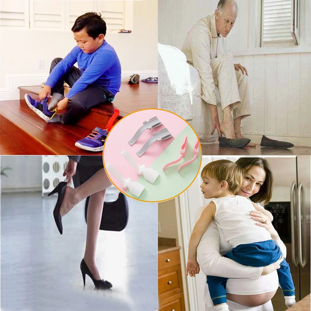 4 шт. ленивый помощник для обуви унисекс с ручкой рог легко надевается и снимается