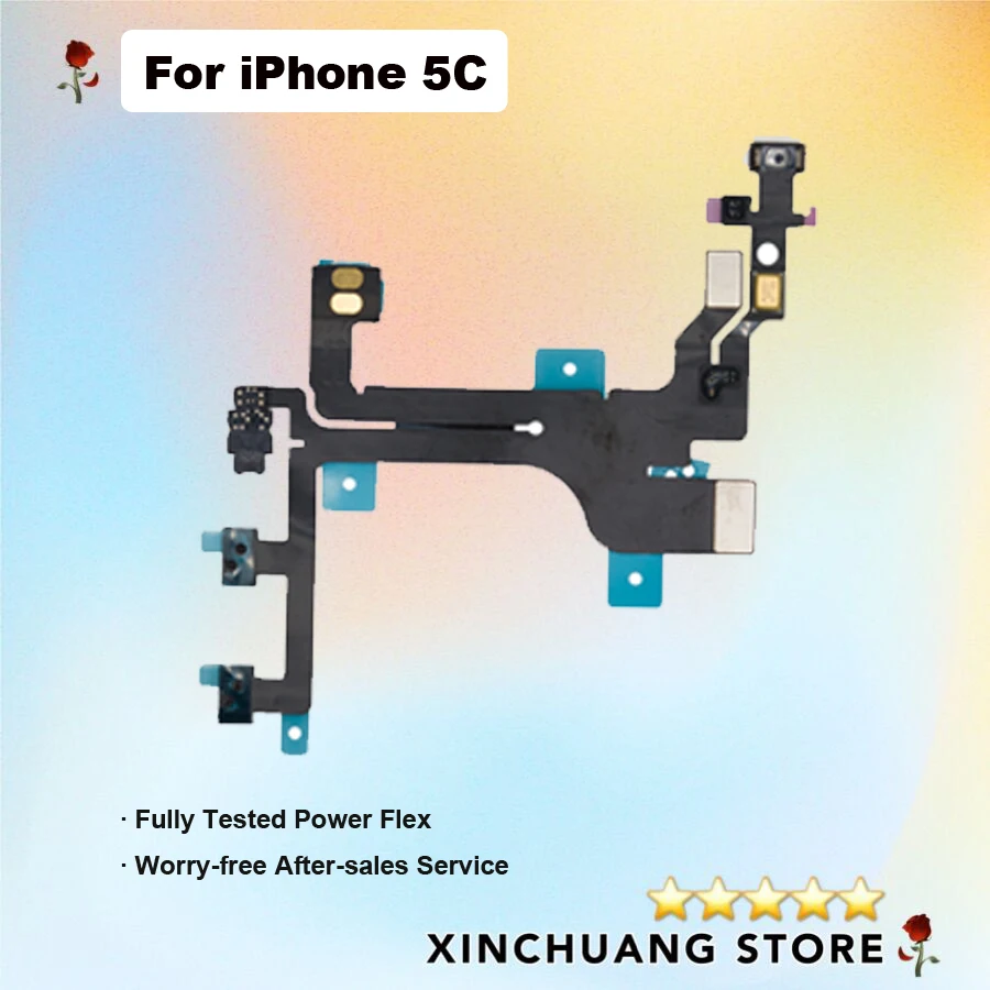 Original Quality Power Button Flex For Apple iPhone 5 - 5C 5S Switch On/Off Control Sensor Camera Flash Mic Cable Repair Part | Мобильные