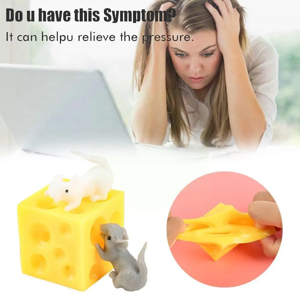 

Mouse And Cheese Toy Sloth Hide And Seek Stress Relief Block Fidget Toys Squishable And Figures Toy Stressbusting Cheese B0k8