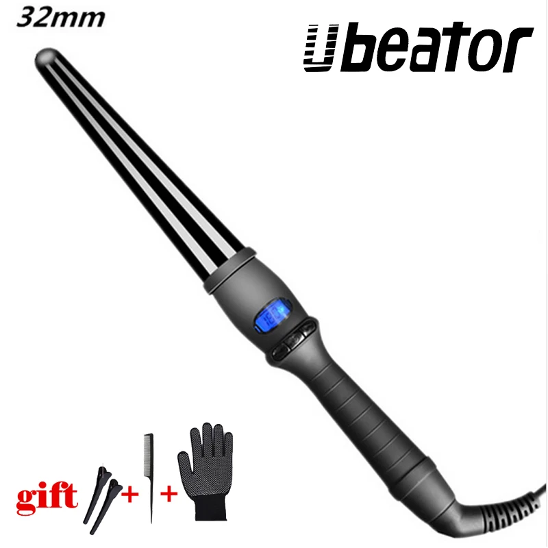 ЖК дисплей щипцы для завивки волос коническая плойка Однотрубная керамическая