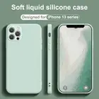 Мягкий чехол из жидкого силикона для iPhone 13, 12 Pro Max, 13 Mini, SE 2020, 12Mini, противоударный защитный чехол из ТПУ с прямыми краями