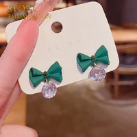 crystal zircon butterfly drop earrings silver color 2022 new fashion hanging women earrings bowknot jewelry girls party gift