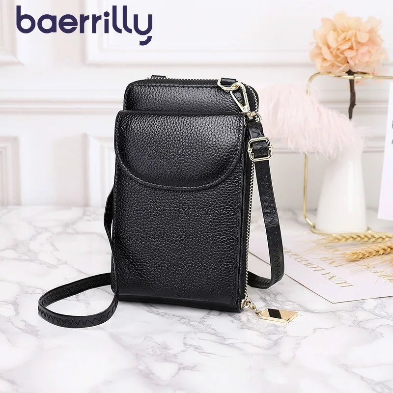 

New Women Shoulder Bag Crossbody Bag For Women Genuine Leather Handbags Woman Small Bag For Phone Female Long Clutch Bags
