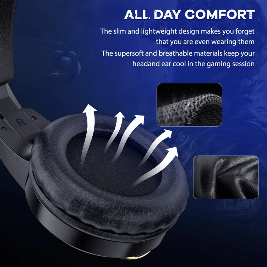 onikuma k16 gaming headset casque pc stereo headphones with mic led lights for ps4laptop tabletnew xbox one free global shipping