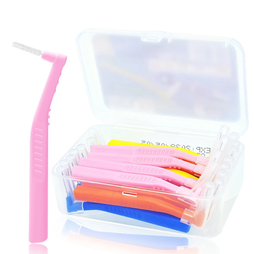 

0.6-1.5mm L shape Interdental brush with box orthodontic dental tool teeth cleaning toothpick oral hygiene dental flosser