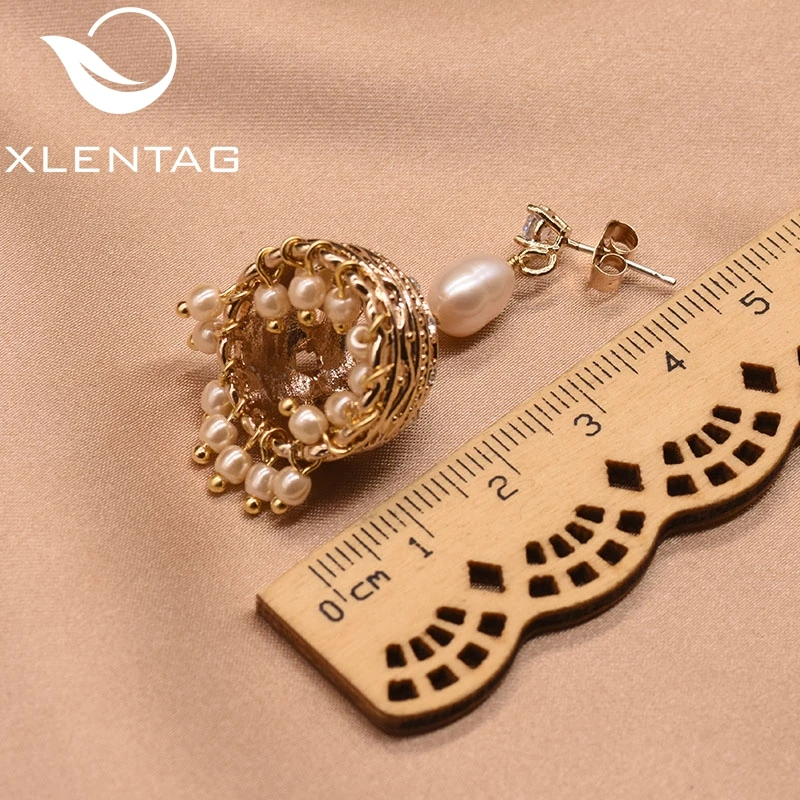 XlentAg 925 серебряные серьги булавки натуральный пресноводный жемчуг Висячие для