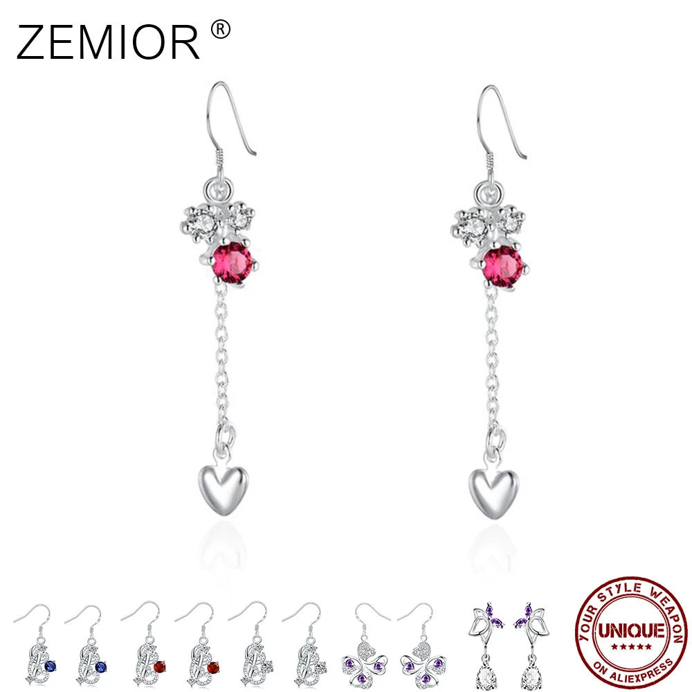 

Heart Luxury Drop Earrings For Women Classic Cubic Zirconia Lady Earring Fine Multicolor Jewelry Accessory Advanced Jewelry Gift