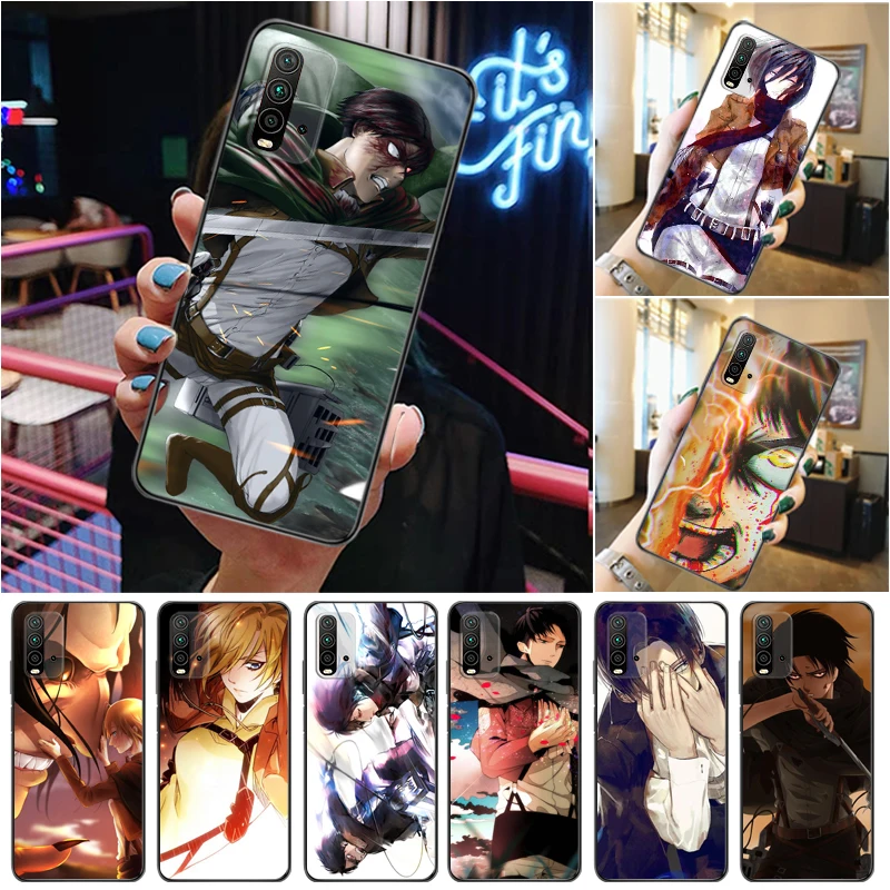 

Attack On Titan Mikasa Ackerman Armin Arlert Levi Eren Jager Phone Case For Xiaomi Redmi 9 9T 9A Pro Cases Funda
