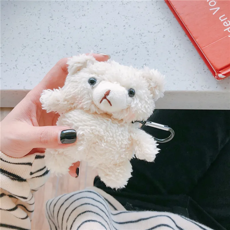 Милые плюшевые наушники для собак чехол с крючком против потери Apple Airpods 2 Air Pods 1