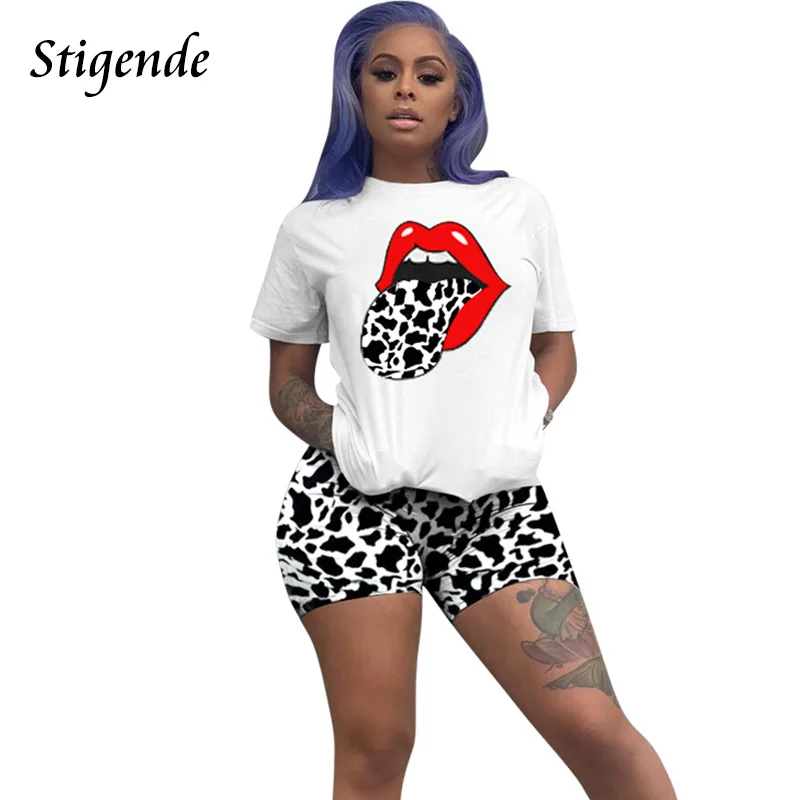 Женский комплект из двух предметов с леопардовым принтом Stigende повседневный