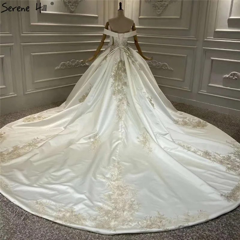 Цвета слоновой кости атласные с открытыми плечами сексуальные свадебные платья