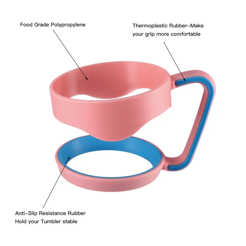Розовый + синий ручной держатель пластиковые чашки ручка для YETI 30 унц. Rambler tumbler