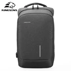 Рюкзак Kingsons для мужчин и женщин, водонепроницаемый школьный ранец с USB-зарядкой и защитой от кражи для ноутбука 15,6 дюйма, для путешествий