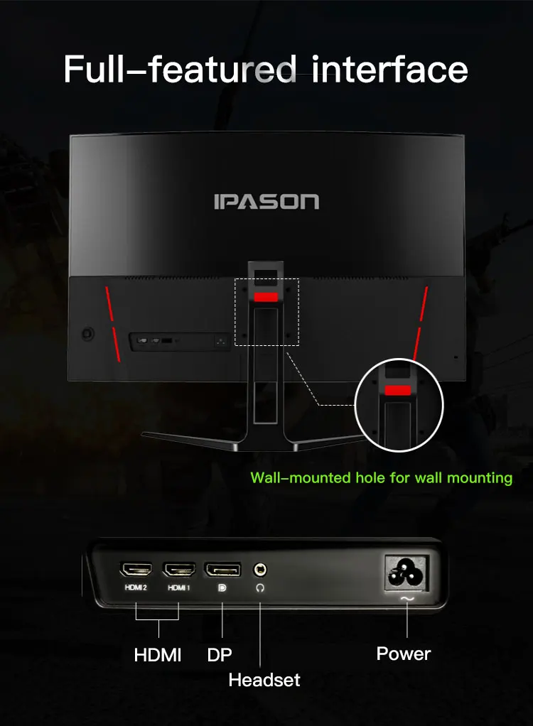 IPASON 31,5 дюйма/2 K HD/165 Гц изогнутый e-sports/лучше, чем 144 Гц дисплей PS4 интернет кафе ЖК-экран для настольного компьютера
