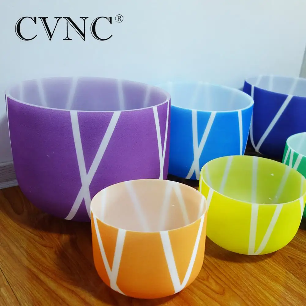 CVNC 8 &quot 14&quot чакра настроенный Набор из 7 матовых цветных полос кристалл поющие