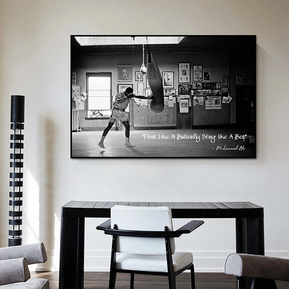 Boxer Hitting A Punching Bag Photo Prints On Canvas Painting