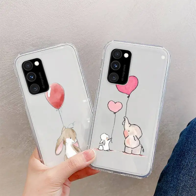 

Balloon mouse Phone Case Clear For Samsung A 51 50 71 70 S 21 Huawei P 40 30 honor 20 10 i OnePlus 9 8 7 t x Pro Lite Plus