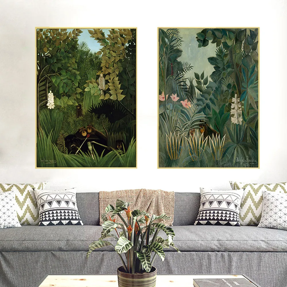 Настенная живопись Руссо пейзаж холст плакат принты современная лесом украшение
