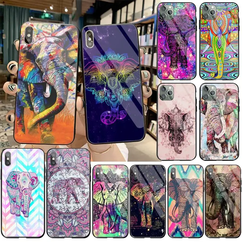 Тотем Слон ацтеков на заказ мягкий чехол для телефона закаленное стекло iPhone 11 Pro XR