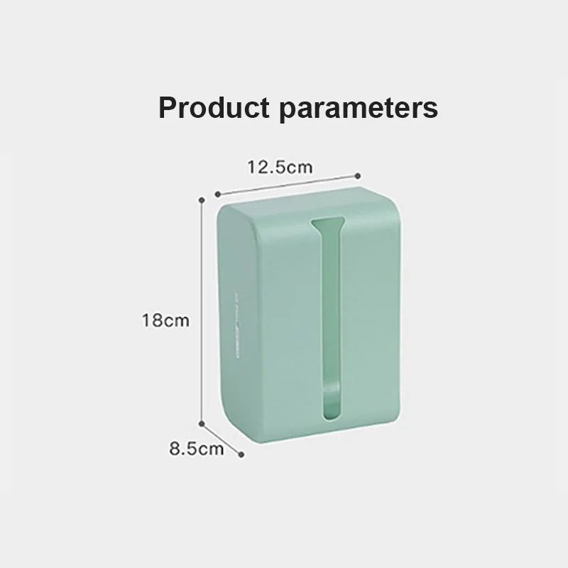 

1PC Wall Hanging Tissue Box Plastic Punch-Free Multifunction Square Tissue Box Concave Round Opening Box Home Storage Gadget
