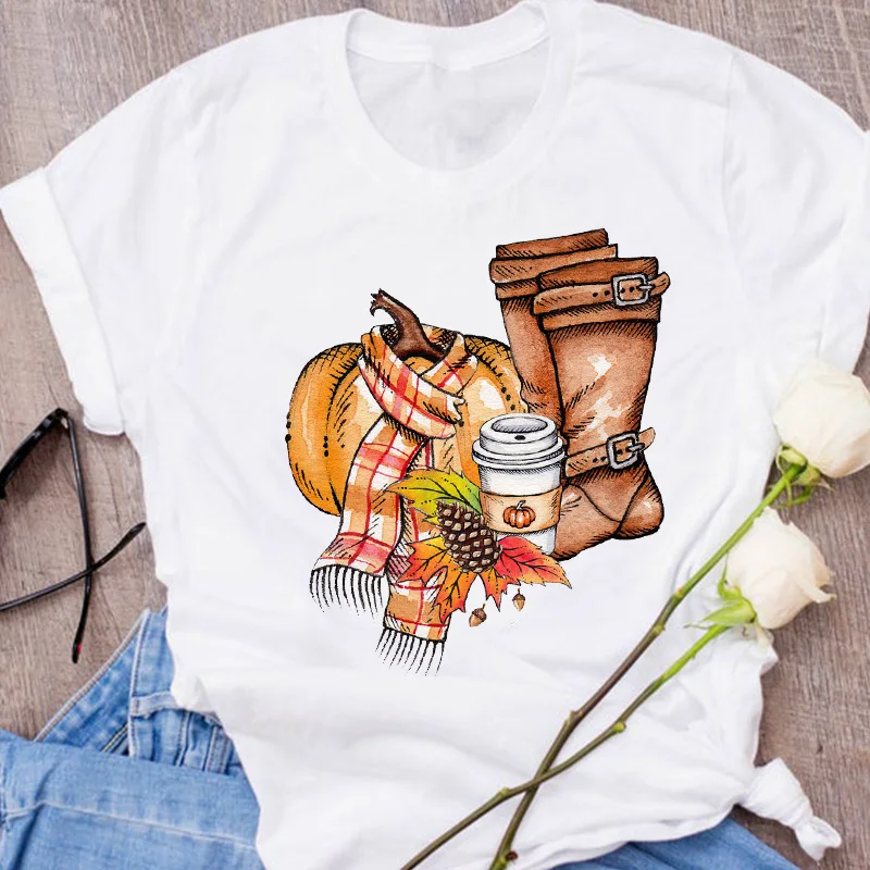 Женская одежда с графическим принтом тыквы на День Благодарения осень Хэллоуин