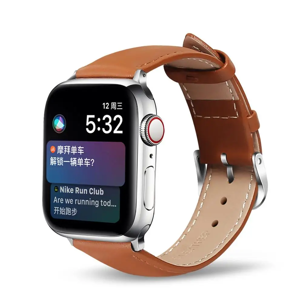 Новинка, винтажные кожаные ремешки аксессуары для наручных часов iwatch, браслет для наручных часов Apple watch, ремешок 42 мм 44 мм, 38 мм, 40 мм, версия 1, 2/3/4/5 с ремешком - Цвет ремешка: Light Brown
