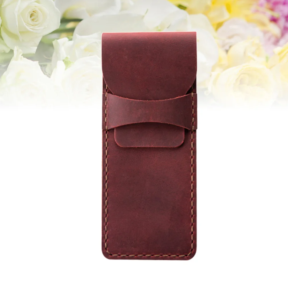 

Retro Leather Pen Pouch Holder Pencil Protective Sleeve Bag Pen Case Pen Storage Bag for Home Office School (Coffee)