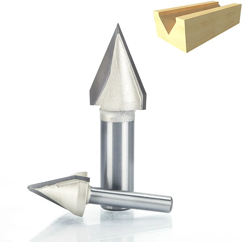 

1/4" 6.35mm Shank 60 Degree CNC Engraving V Groove Router Bit Tungsten Steel Milling Cutter For Woodworking Tools