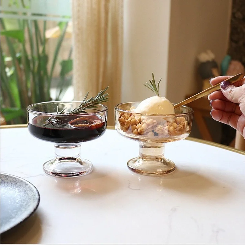 Хит продаж креативная десертная чашка для мороженого с высокой основой