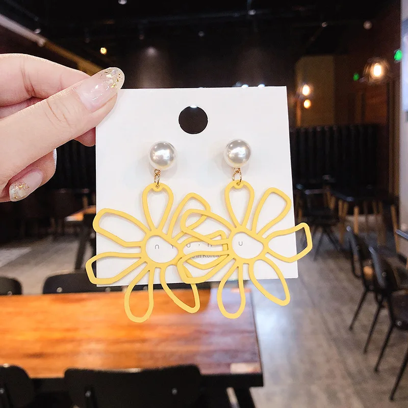 

Sailing Rain Fashion Spring Summer Earring Women Rock Vintage Bride Girl Acrylic Jewerly Gifts Plant Flower Dangle Drop Earings