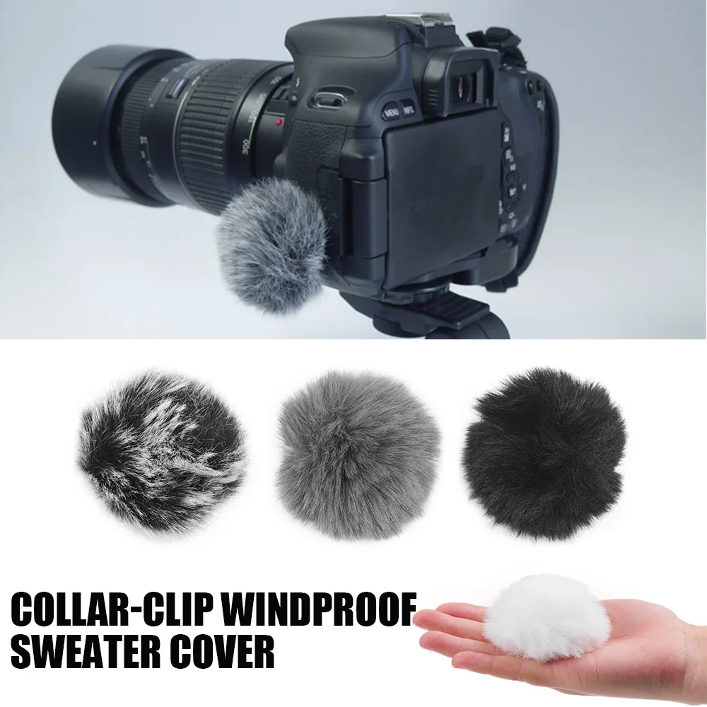 

Lavalier Microphone Windscreen Clip-On Furry Mic Muff Windproof Reduce Noise Lapel Mic Cover For Live Broadcasts Video Shooting