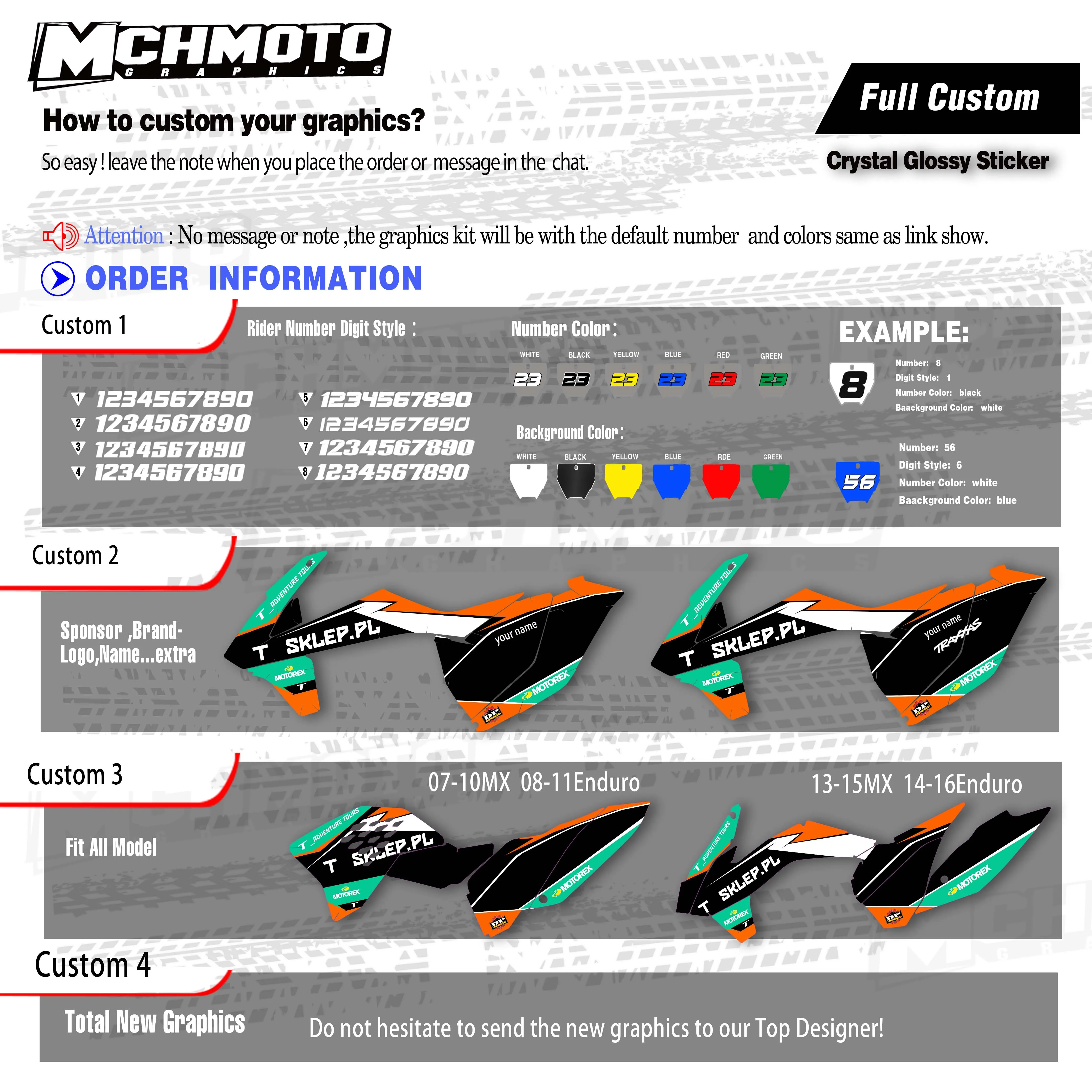 MCHMFG для KTM 125 250 300 350 450 SX SXF 2016 2017 EXC EXCF 2018 графическая фотографика фотографический