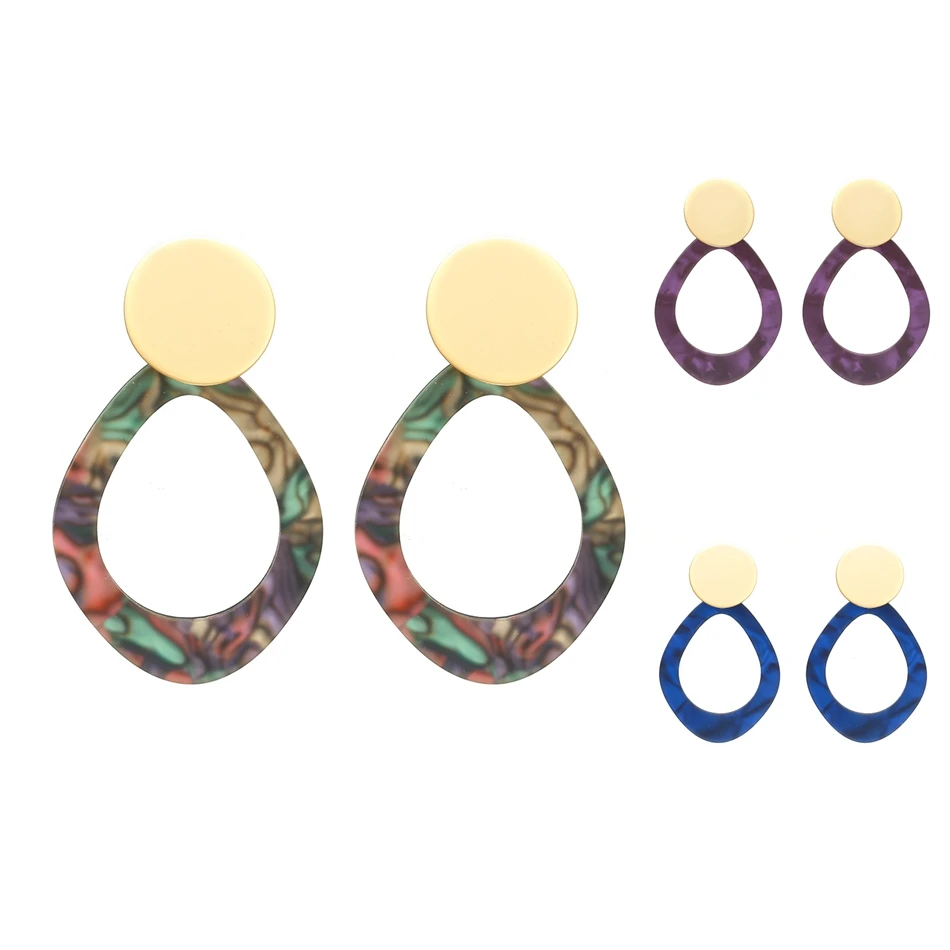 Match-Right Trendy Earrings for Women Statement/Acrylic/Geometric/Gold/Drop Earring Jewelry oorbellen brincos SP599 | Украшения и