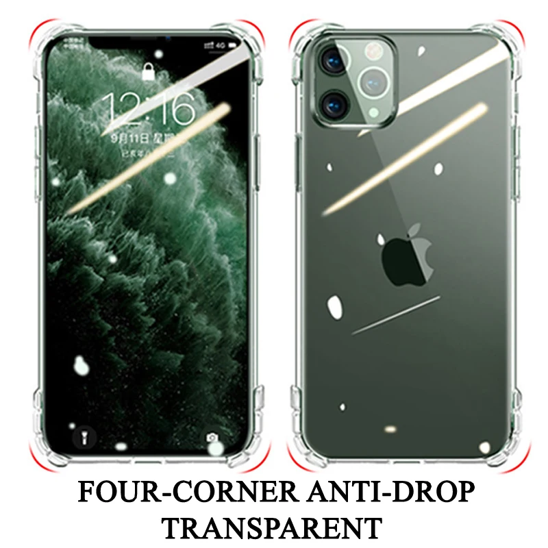 Чехол для iPhone 12 Mini чехол 11 Pro Max XS XR X 7 8 Plus 6s 6 5s SE 2020 прозрачный силиконовый защитный