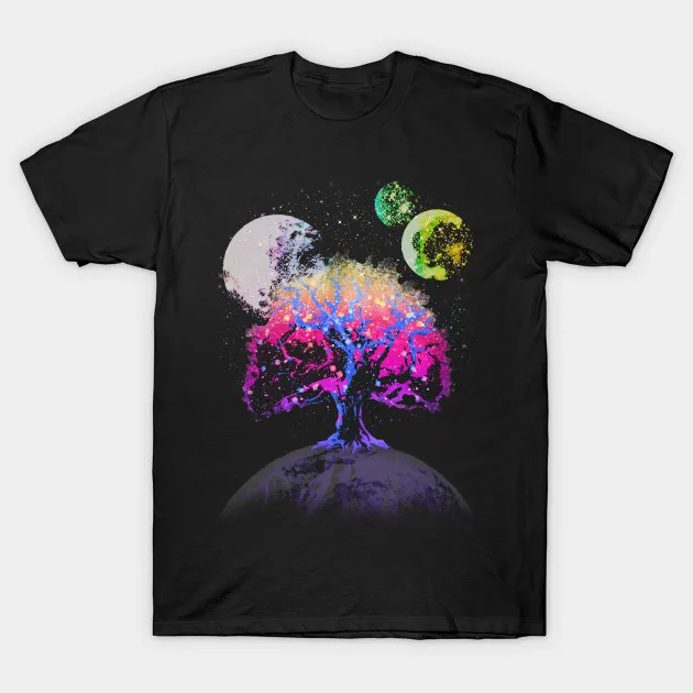 

Creative Design Space Tree of Life Mens T-Shirt. Summer Cotton Short Sleeve O-Neck Unisex T Shirt New S-3XL