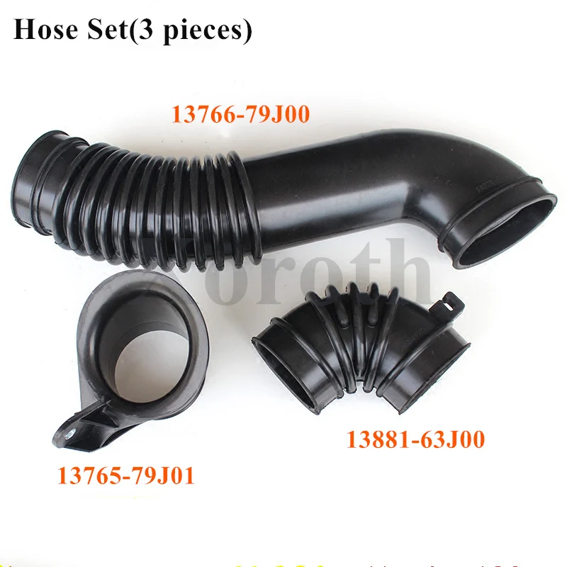 Подлинный OEM части Воздухоочиститель шланг набор 13765-79J01, 13766-79J00, 13881-63J00 для Suzuki SX4 Swift Liana M15A, M16A