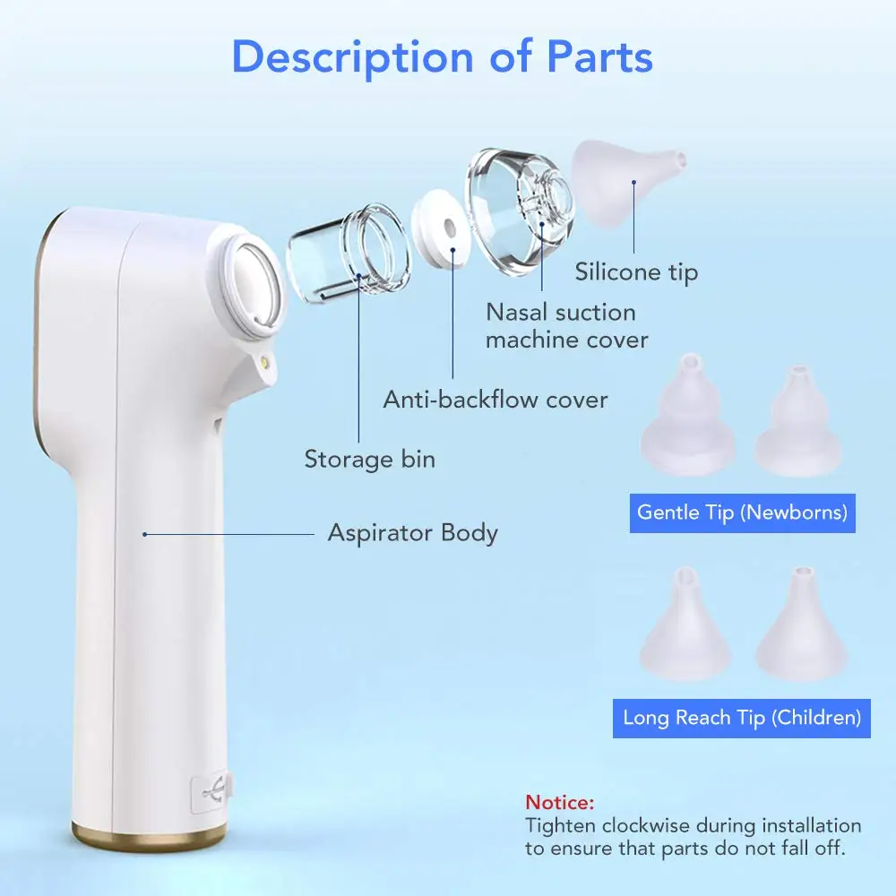 Детский носовой аспиратор Электрический Очиститель носа Детская носовая