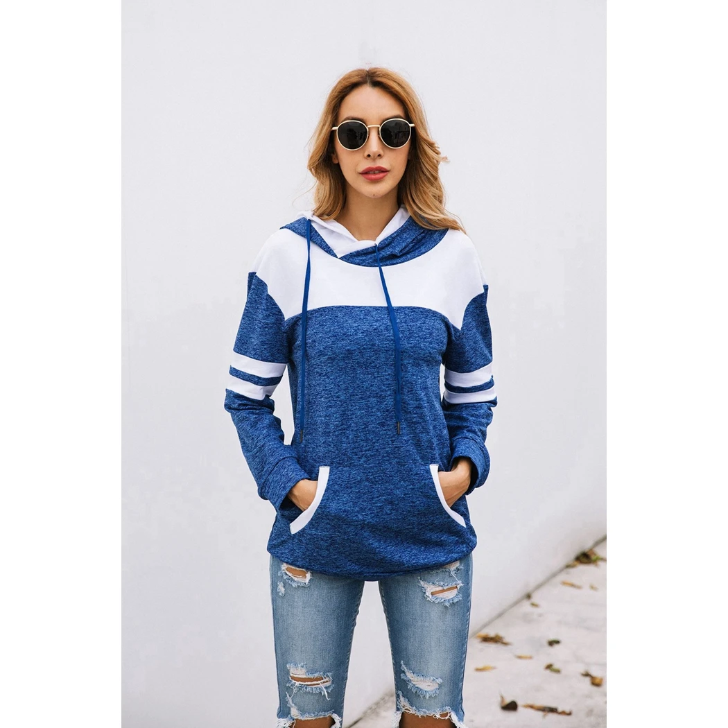 Женские толстовки в повседневном стиле 2019 зима осень пэчворк длинный рукав